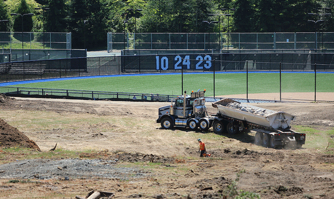 Construction of multi-purpose field is underway.  Field will serve as home for Viking men's and women's soccer teams.
